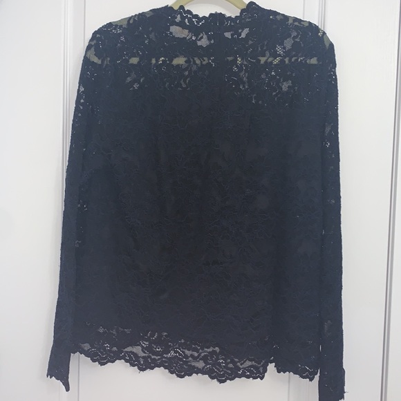 Cream Royal Blue Laced Top - Picture 6 of 7